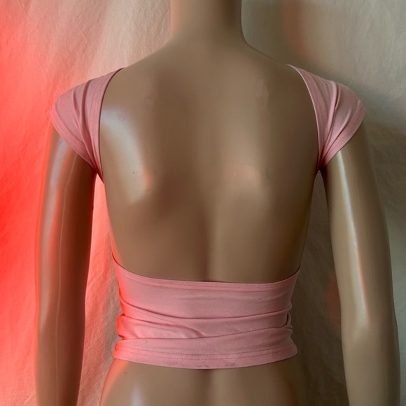 Baby Pink Backless Top - Picture 3 of 4